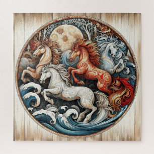 "Beautiful Mystical Horses" 20 Jigsaw Puzzle