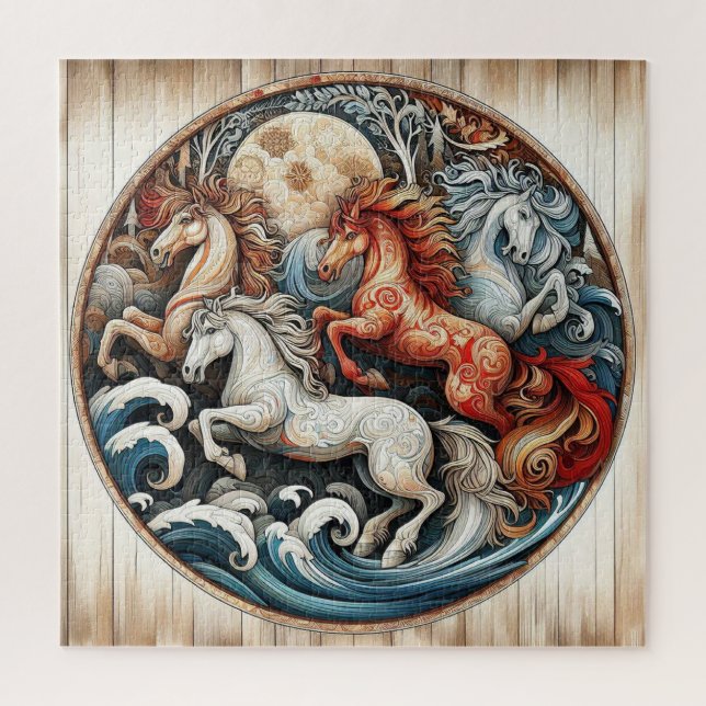 "Beautiful Mystical Horses" 20 Jigsaw Puzzle (Vertical)