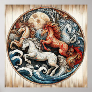 "Beautiful Mystical Horses" 20 Poster