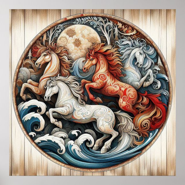 "Beautiful Mystical Horses" 20 Poster (Front)