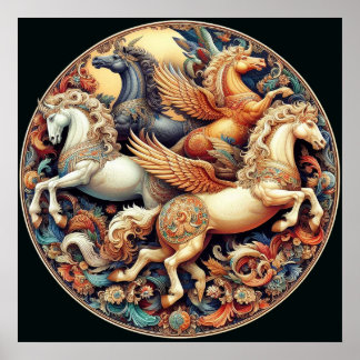 "Beautiful Mystical Horses" 22 Poster