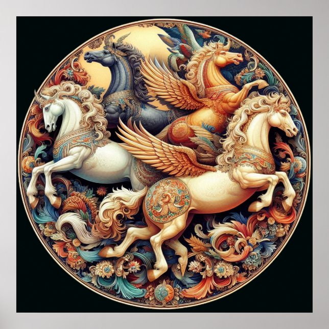 "Beautiful Mystical Horses" 22 Poster (Front)