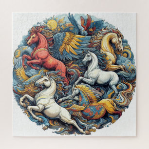 "Beautiful Mystical Horses" 24 Jigsaw Puzzle