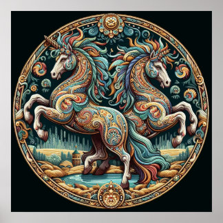 "Beautiful Mystical Horses" 25 Poster