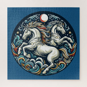 "Beautiful Mystical Horses "28 " Jigsaw Puzzle