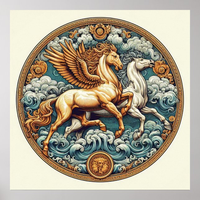 "Beautiful Mystical Horses" 32  Poster (Front)