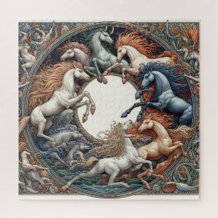 "Beautiful Mystical Horses" 38 Jigsaw Puzzle