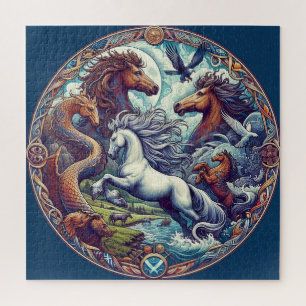 "Beautiful Mystical Horses" 40 Jigsaw Puzzle