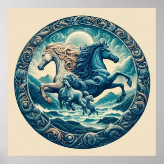 "Beautiful Mystical Horses" 44 Poster