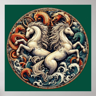 "Beautiful Mystical Horses 47 Poster