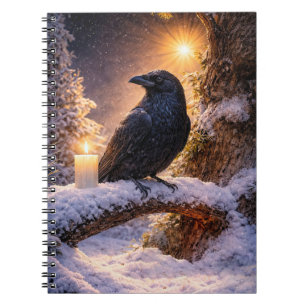 Beautiful Mystical Raven and Snow Journal