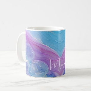 Beautiful Named Purple Blue Abstract Roses Coffee Mug