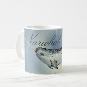 Beautiful Narwhal Whale, Monodon Monoceros Coffee Mug
