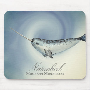 Beautiful Narwhal Whale, Monodon Monoceros Mouse Mat