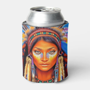 Beautiful Native American Woman Can Cooler