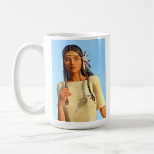Beautiful Native American Woman Indigenous Outfit Coffee Mug