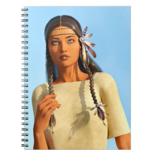Beautiful Native American Woman Indigenous Outfit Notebook