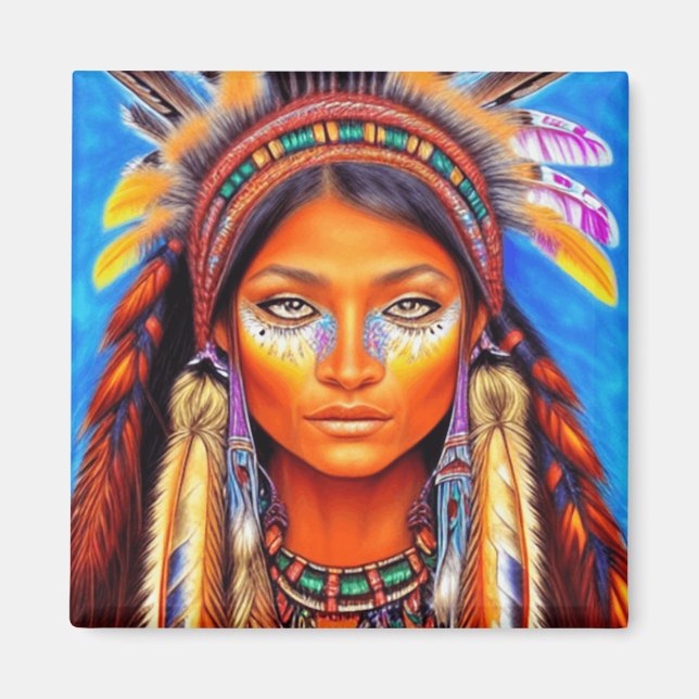 Beautiful Native American Woman   Magnet (Front)