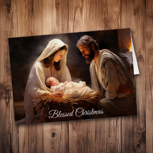 Beautiful Nativity Blessed Christmas Card