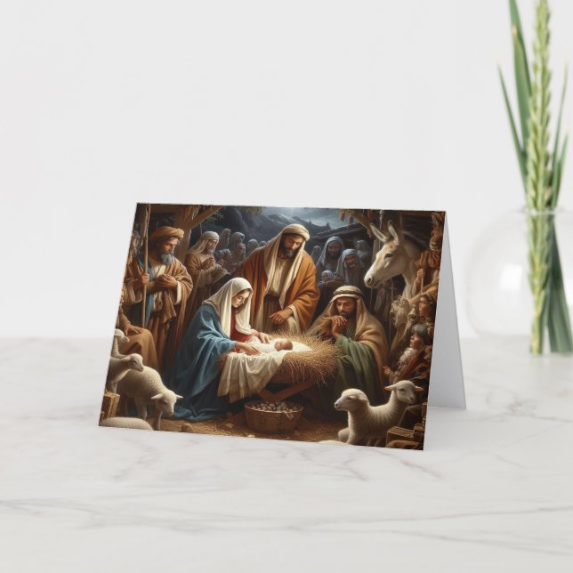 Beautiful Nativity Scene Holiday Christmas (Front)