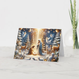 Beautiful Nativity Scene Holiday Christmas Card