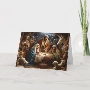 Beautiful Nativity Scene Holiday Christmas Card