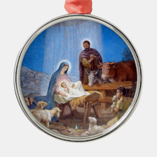 Beautiful Nativity Scene Metal Tree Decoration