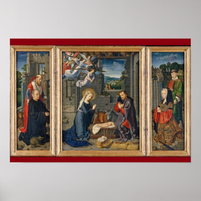 Beautiful Nativity Scene Religious Christmas Jesus Poster (Front)