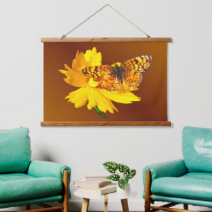 Beautiful Natural Orange Butterfly Hanging Tapestry