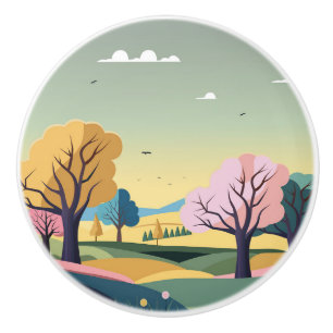 Beautiful Nature Background Ceramic Knob