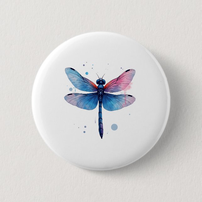Beautiful Nature Colourful Graphic Pattern Dragonf 6 Cm Round Badge (Front)