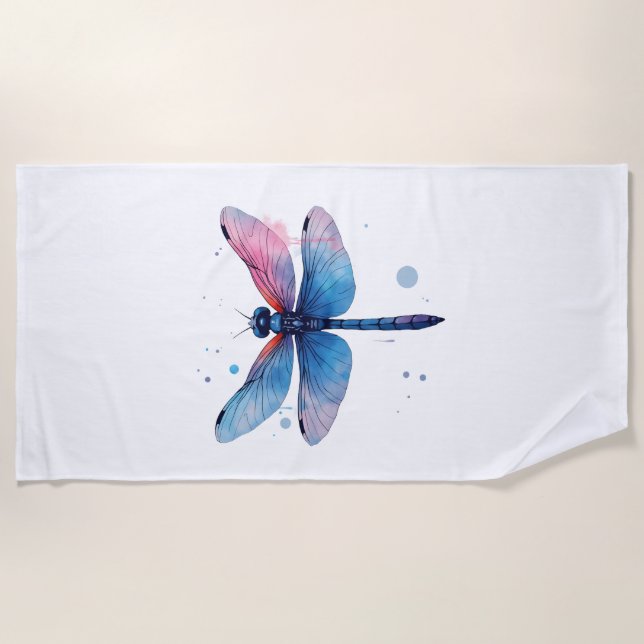 Beautiful Nature Colourful Graphic Pattern Dragonf Beach Towel (Front)
