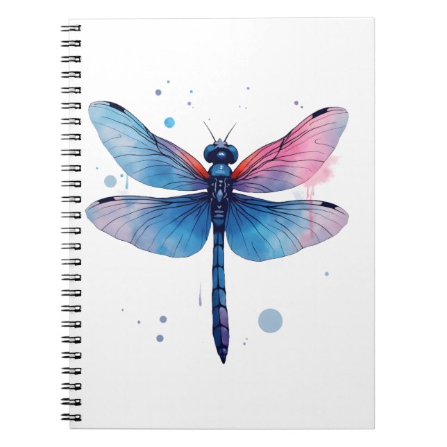 Beautiful Nature Colourful Graphic Pattern Dragonf Notebook (Front)
