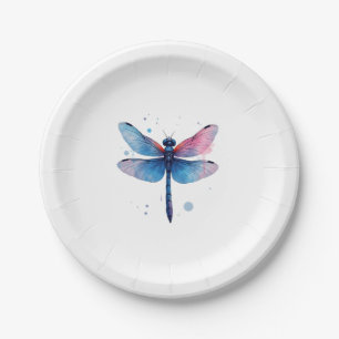 Beautiful Nature Colourful Graphic Pattern Dragonf Paper Plate