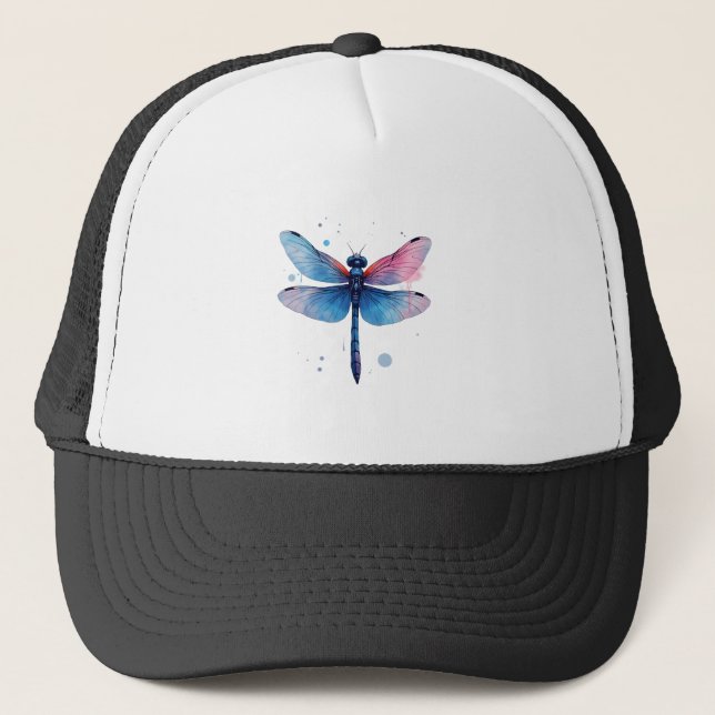 Beautiful Nature Colourful Graphic Pattern Dragonf Trucker Hat (Front)