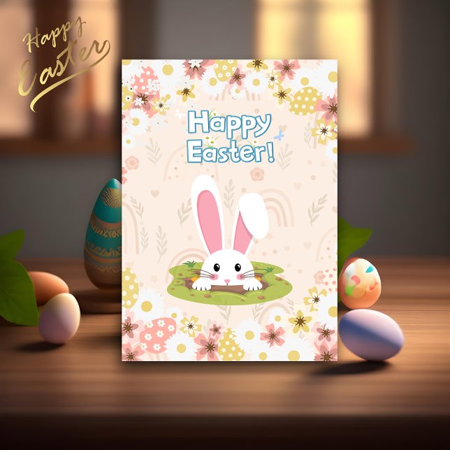 Beautiful Nature Floral Egg For Kids Happy Easter  Holiday Card (Creator Uploaded)
