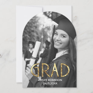 Beautiful Nature Floral Green Graduate Photo Party Invitation