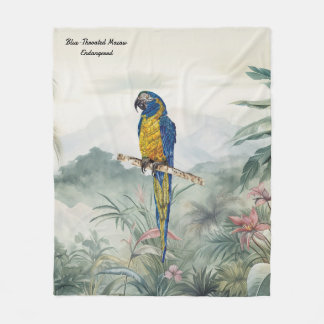 Beautiful nature inspired Endangered Macaw Fleece Blanket