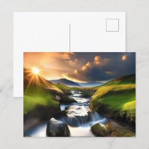 Beautiful nature landscape postcard