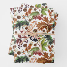 Beautiful Nature Pattern - Wild Berries and Leaves