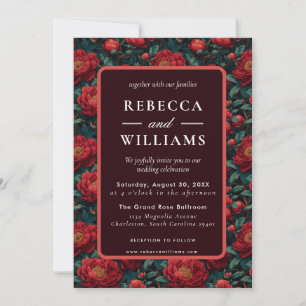 Beautiful Nature Peonies Romantic Wedding Invitation