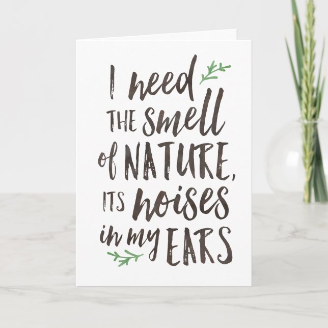 Beautiful Nature Typography Blank Greeting Card (Front)