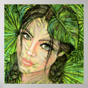 Beautiful Nature Woman Art - Original Painting Poster