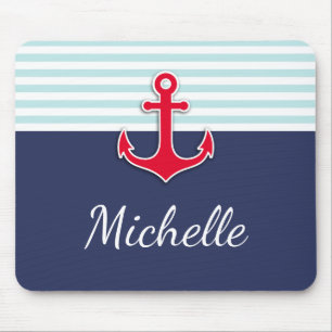 Beautiful Nautical Design Custom Text Mouse Mat