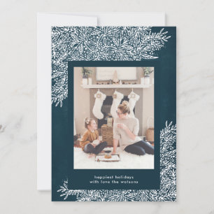 Beautiful Navy Christmas Holiday Photo Card