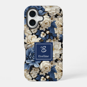 Beautiful Navy Flowers iPhone Case Blue Floral