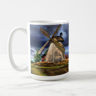 Beautiful Netherlands Windmill Landscape - Drawing Coffee Mug