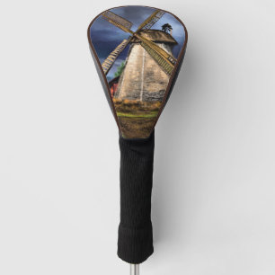 Beautiful Netherlands Windmill Landscape - Drawing Golf Head Cover