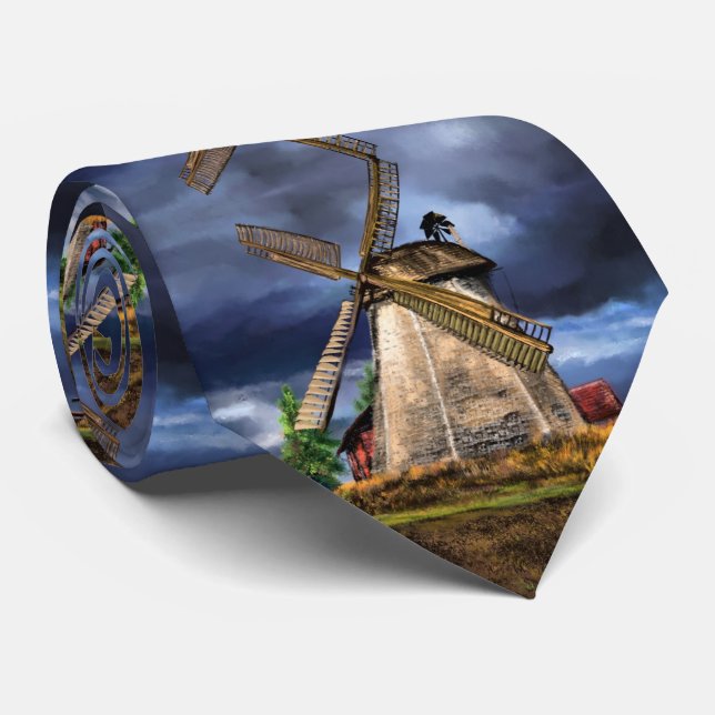 Beautiful Netherlands Windmill Landscape - Drawing Tie (Rolled)