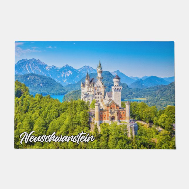 Beautiful Neuschwanstein Castle, Germany Doormat (Front)